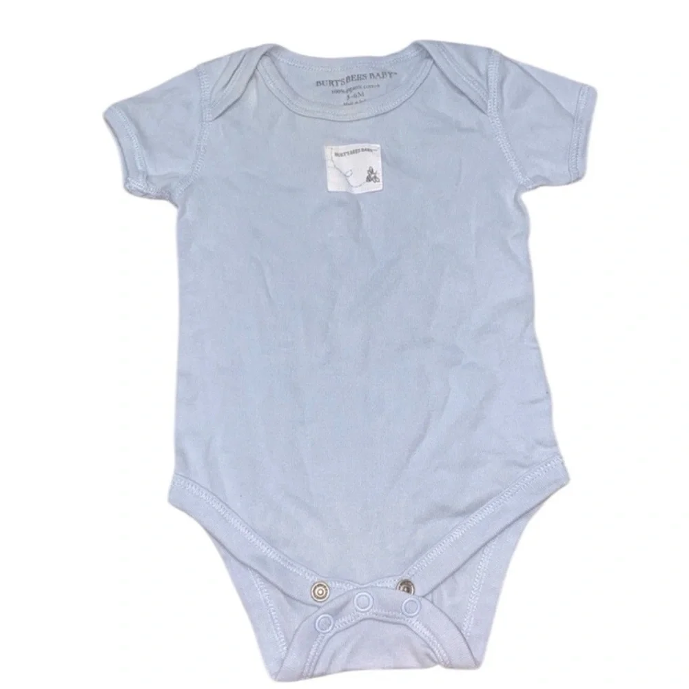 Burt bees blue onesie size 3-6 months organic cotton